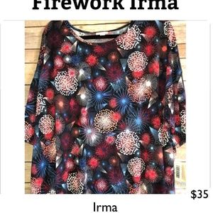 NWT NEW LULAROE 3X Irma Tunic T Shirt 4th of July